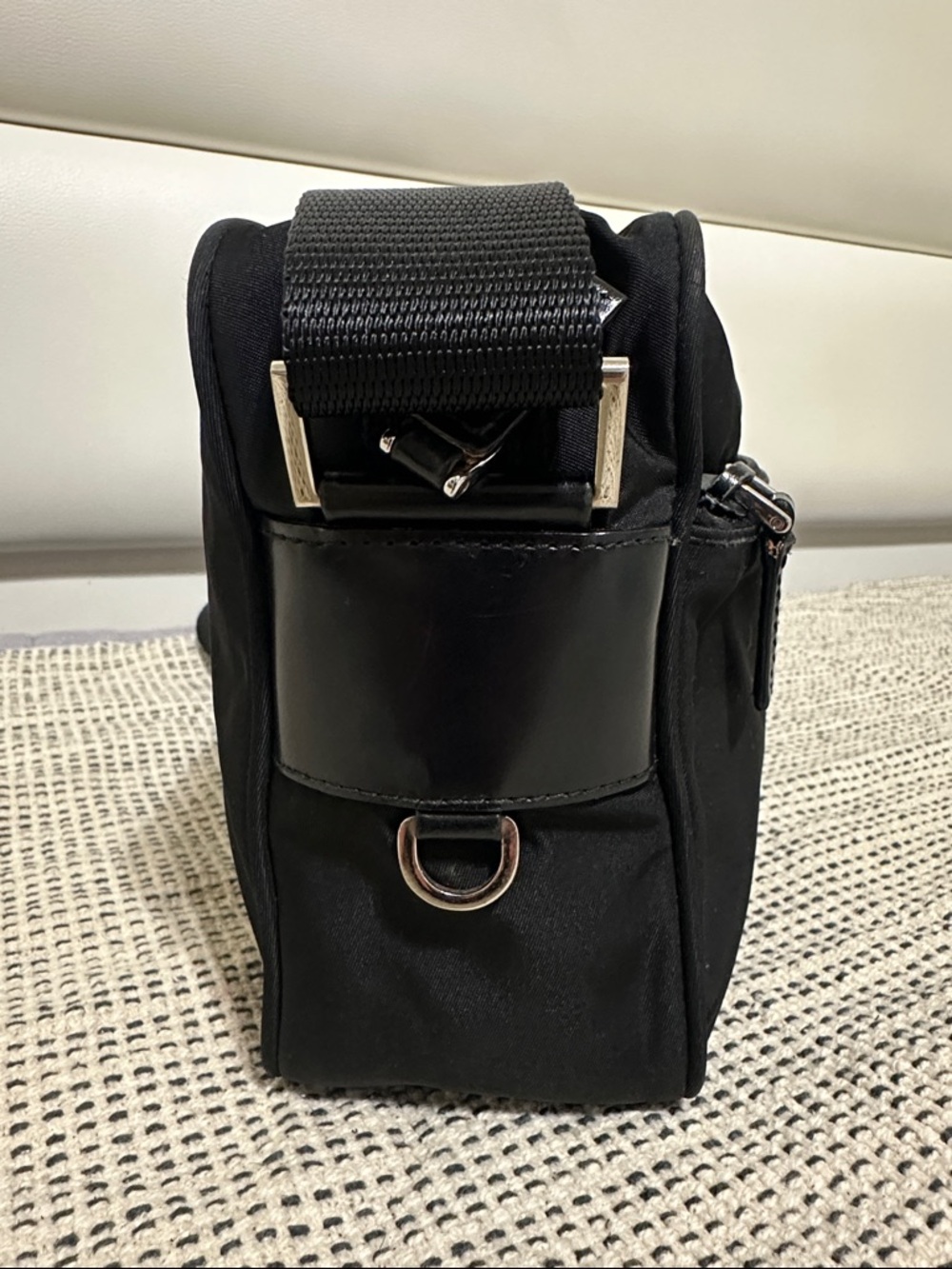 Prada Black Nylon Messenger Bag with Logo Plaque - Picture 4 of 16
